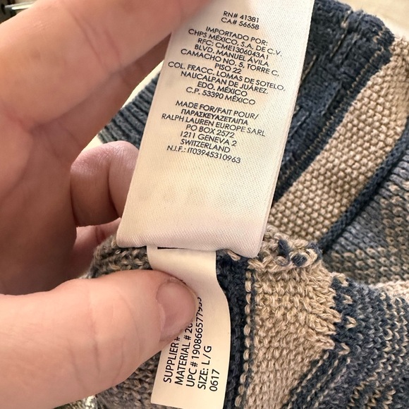 R.L. CHAPS Pullover Sweater L Multicolor VNeck Fair Isles Tribal Aztec #1693 - Picture 9 of 9